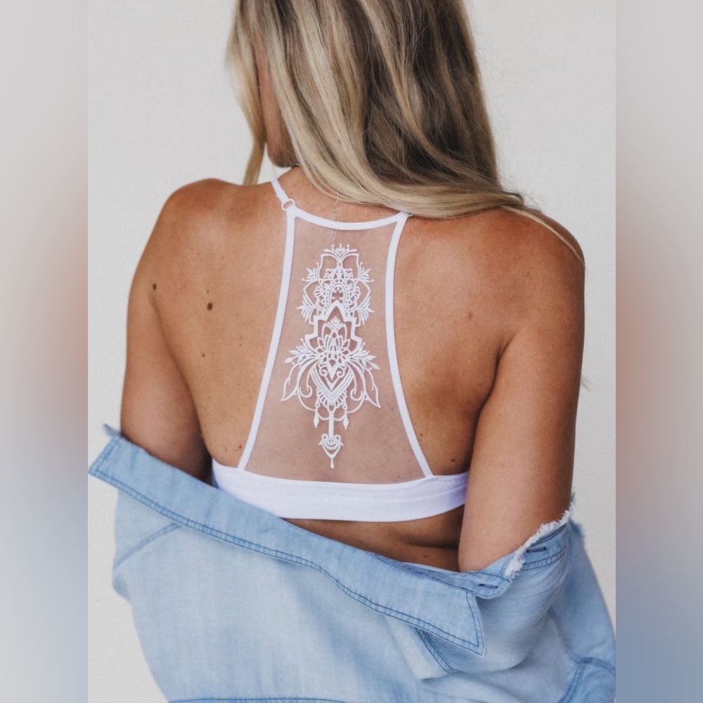 THREE BIRD NEST TATTOO BRALETTE - NEW - 2/3X